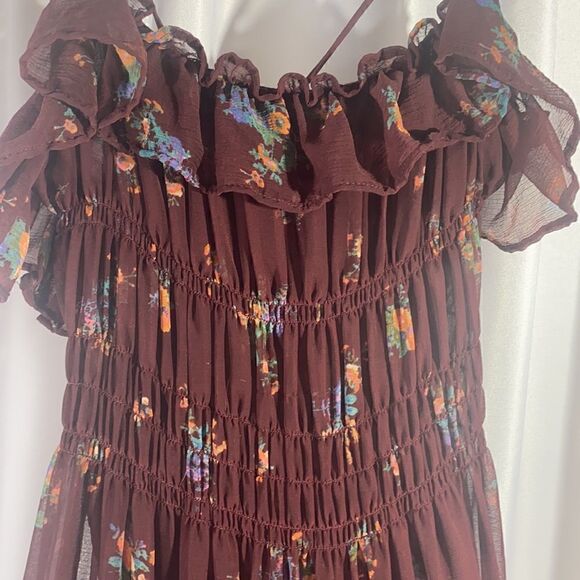 FREE PEOPLE CLOUD NINE MAXI DRESS IN WINE SIZE XS - Picture 9 of 12
